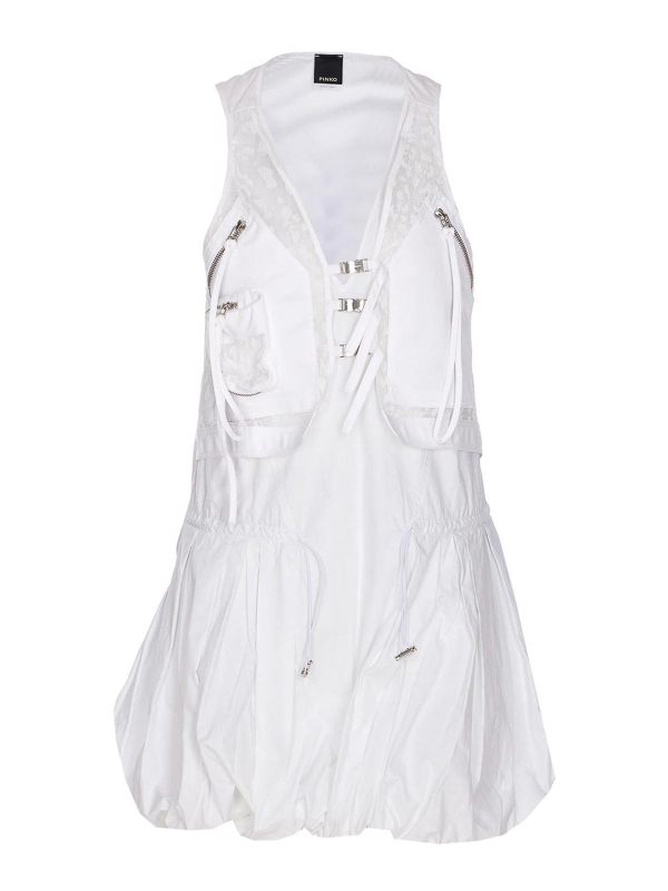 Pinko Robe Au Genou - Blanc