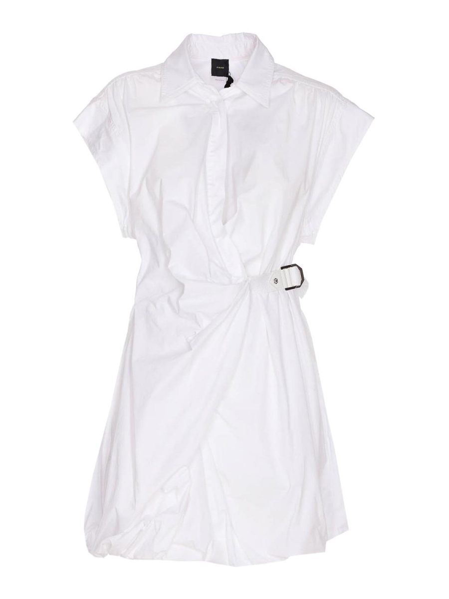 Pinko Robe Au Genou - Blanc