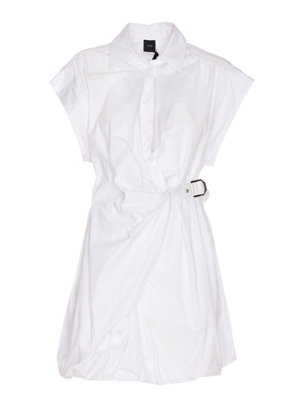 Pinko Robe Au Genou - Blanc