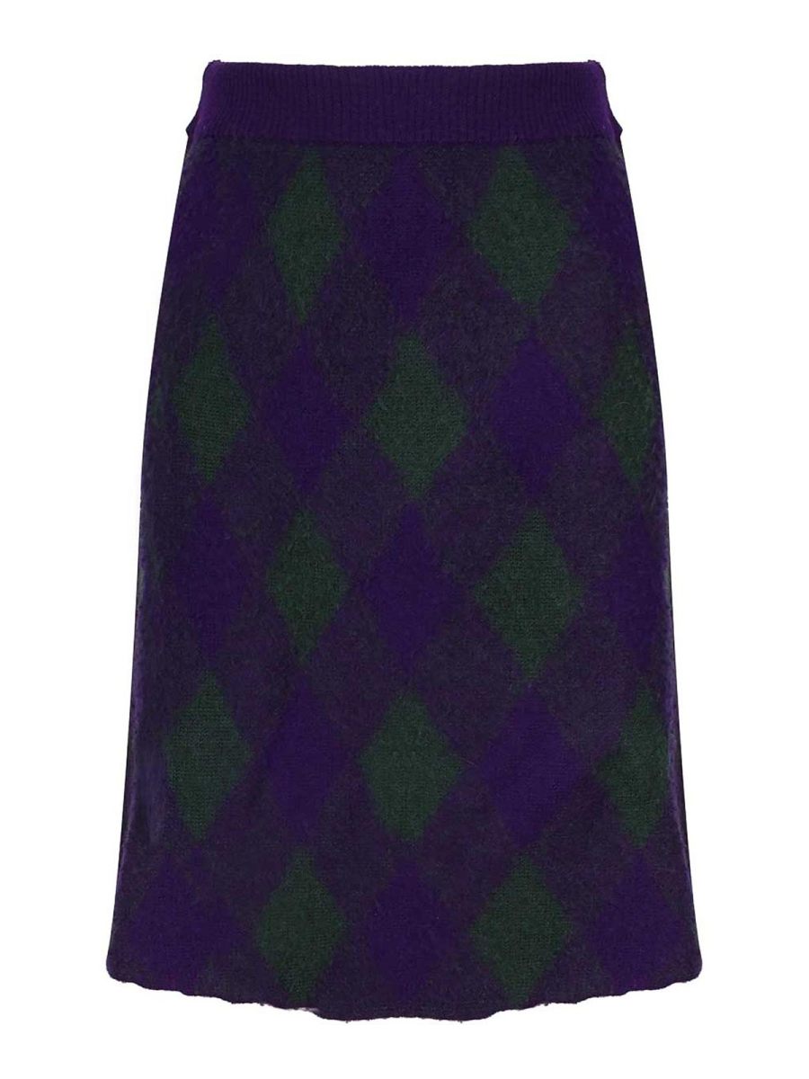 Burberry Jupe Midi - Bleu