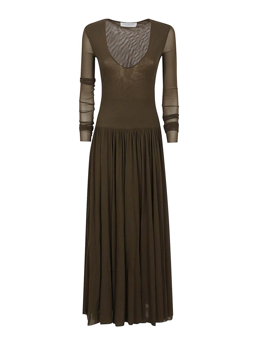Philosophy di Lorenzo Serafini Robe Au Genou - Vert