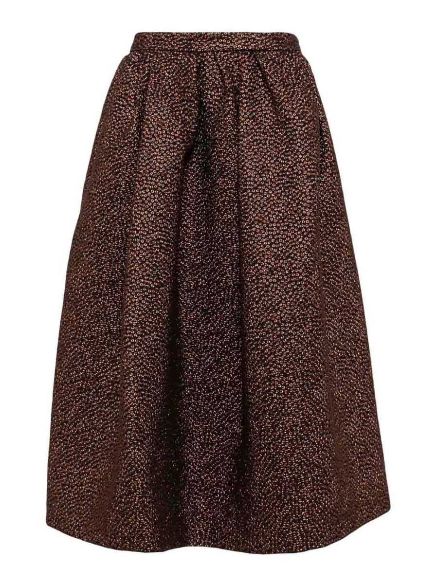Dries Van Noten Jupe Midi - Marron