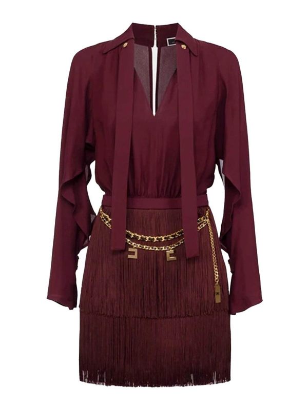 Elisabetta Franchi Robe Au Genou - Rouge