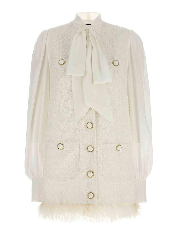 Balmain Robe Au Genou - Blanc