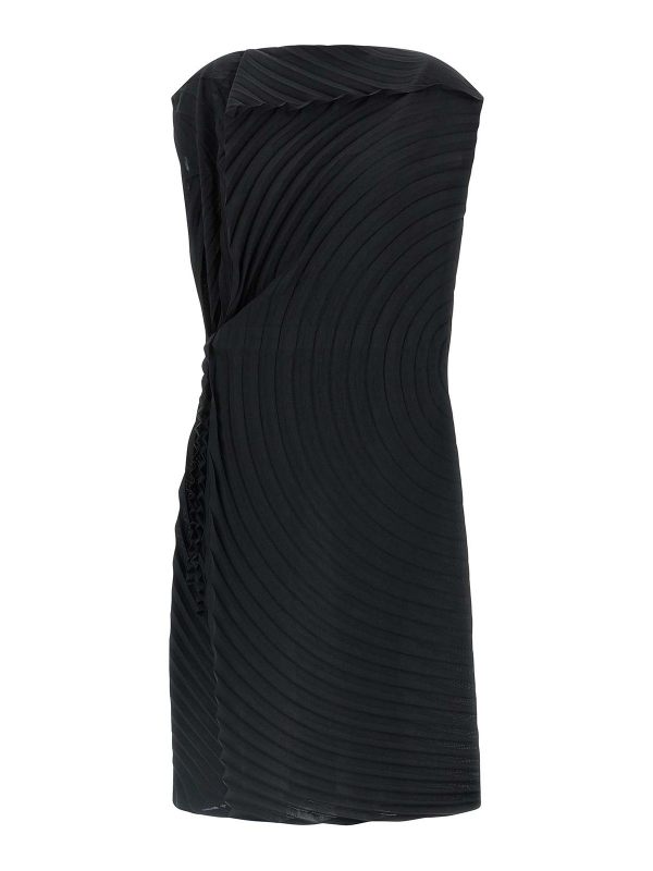 Pleats Please Issey Miyake Robe Au Genou - Noir
