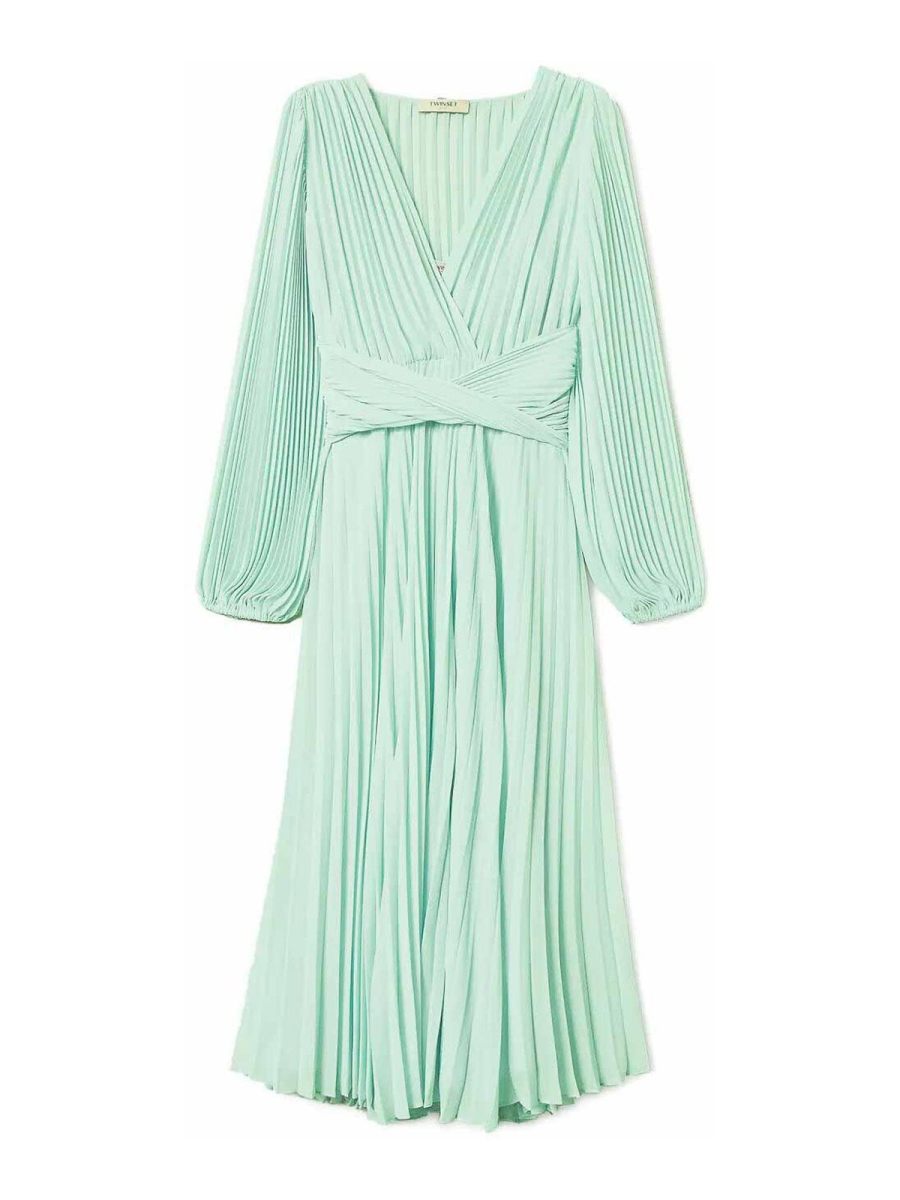 Twinset Robe Au Genou - Vert Clair