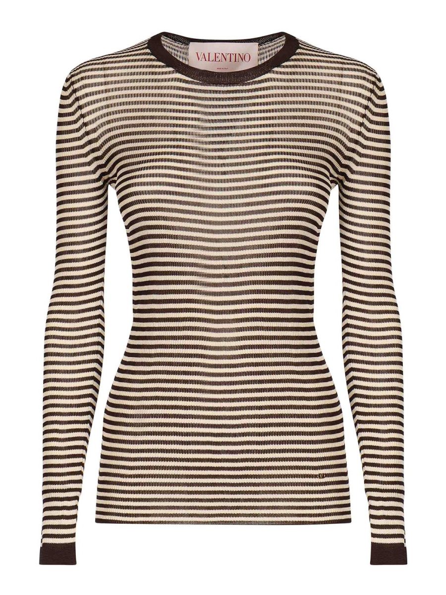 Valentino Garavani Pull Col Rond - Marron