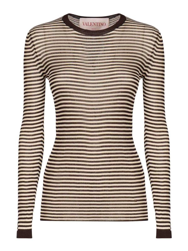Valentino Garavani Pull Col Rond - Marron