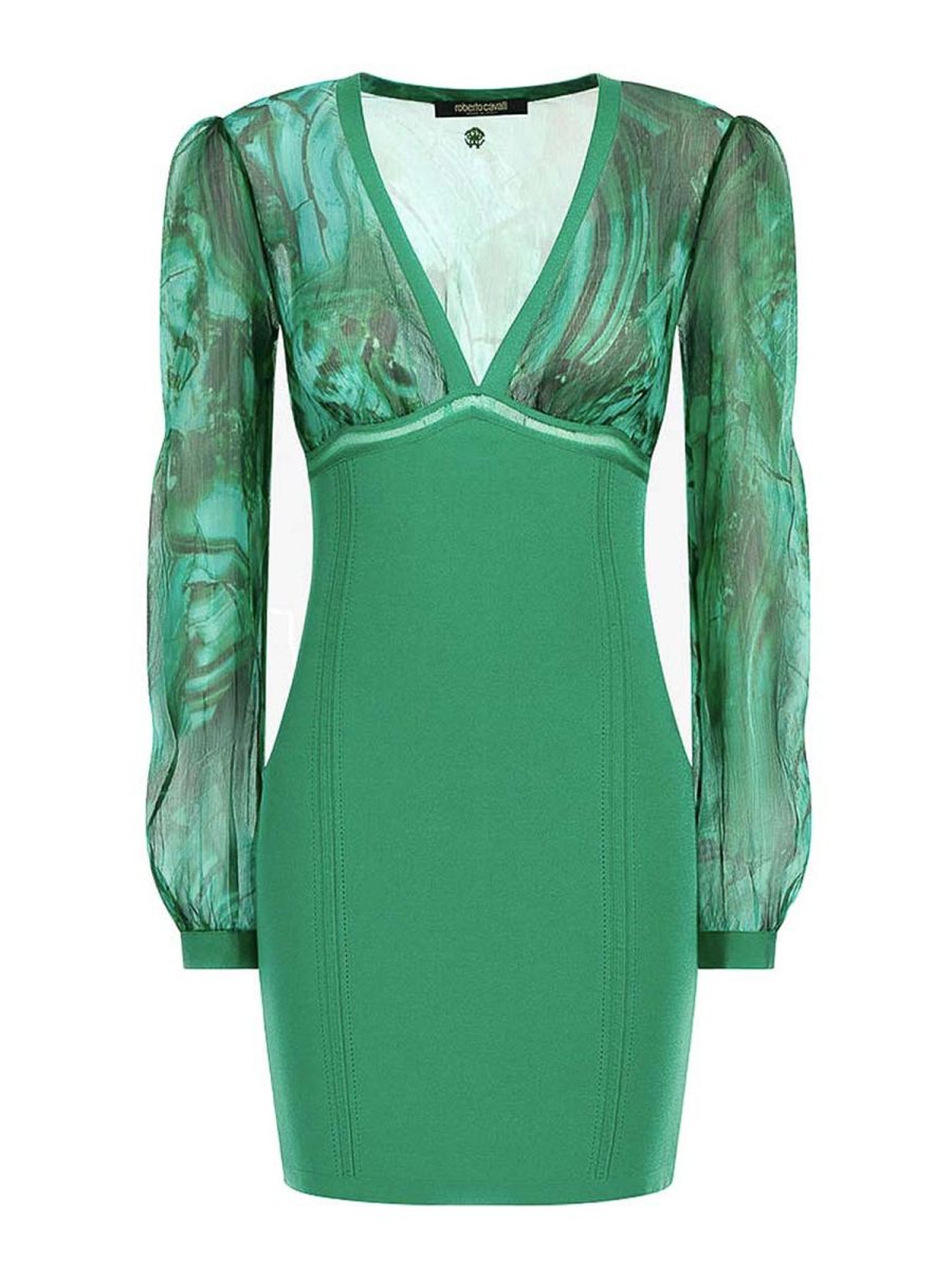 Roberto Cavalli Robe Courte - Vert