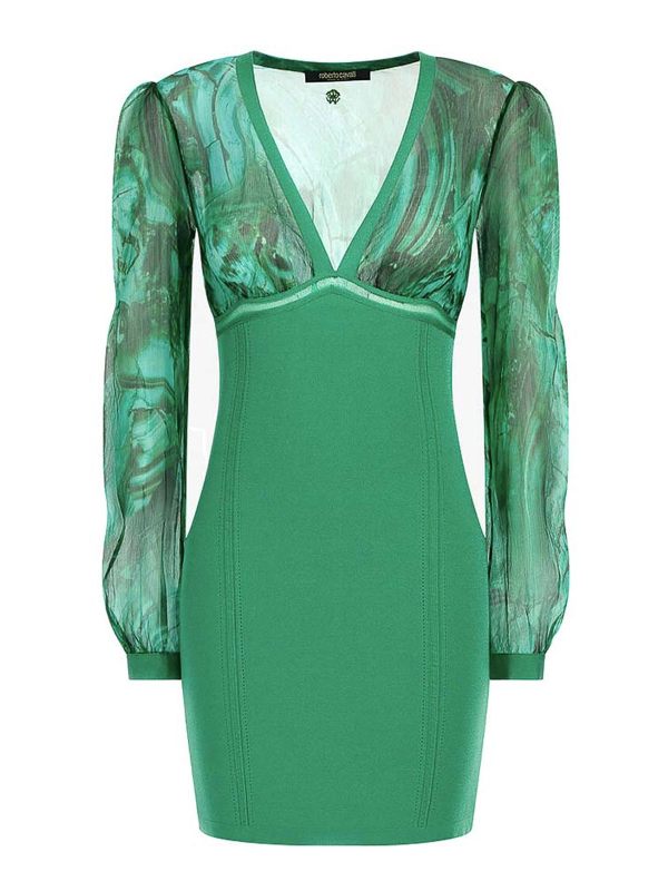 Roberto Cavalli Robe Courte - Vert