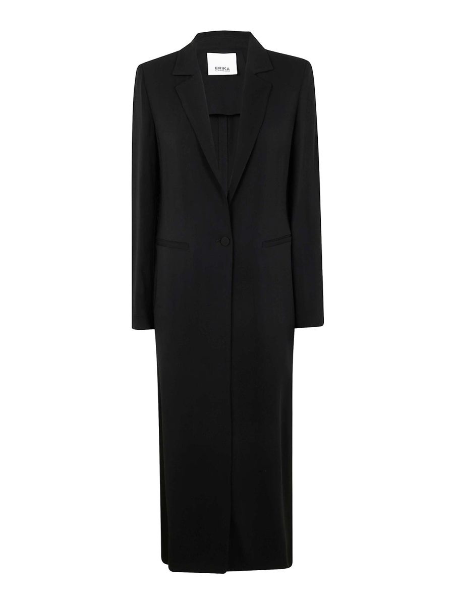 Erika Cavallini Manteau Au Genou - Noir