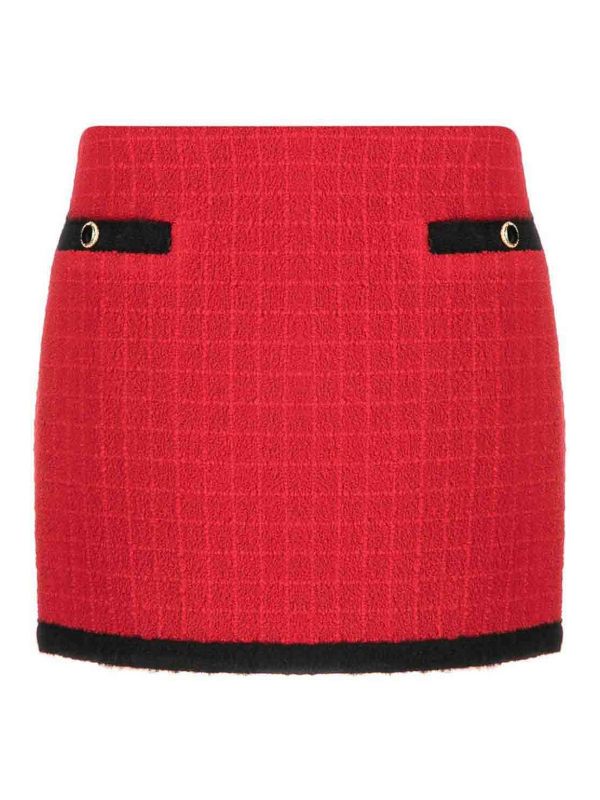Alessandra Rich Jupe Midi - Rouge