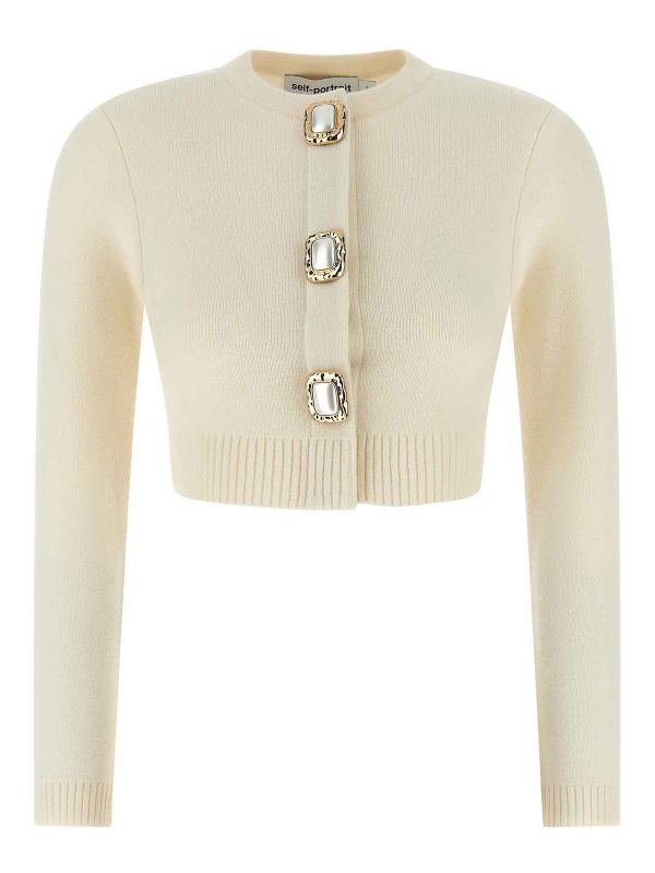 Self Portrait Cardigan - Blanc
