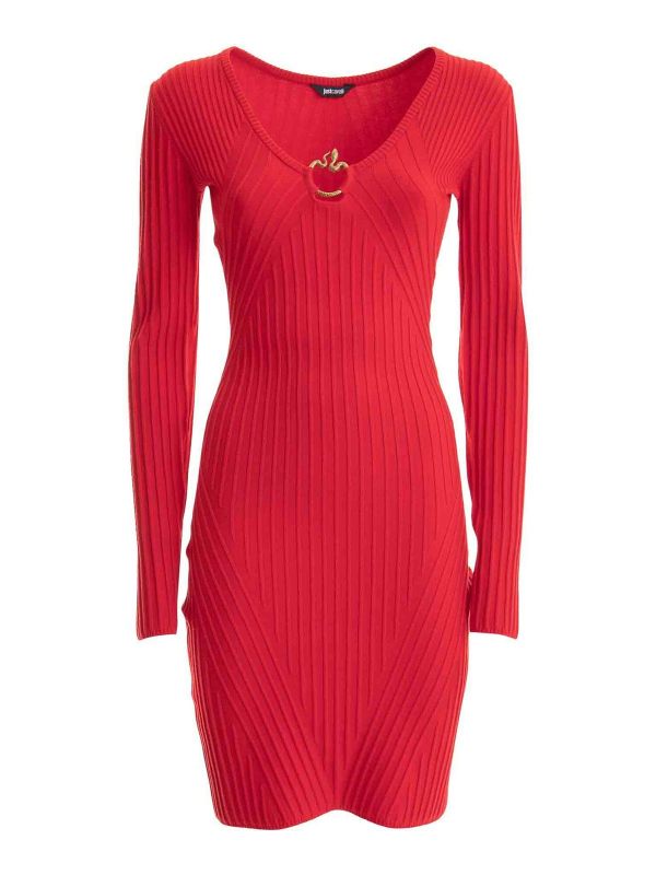 Just Cavalli Robe Au Genou - Rouge