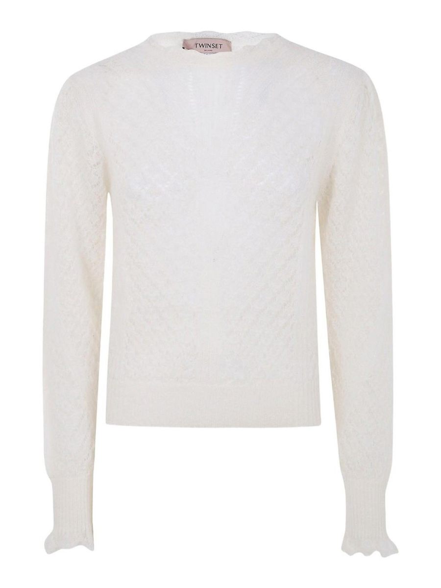 Twinset Pull Col Rond - Blanc