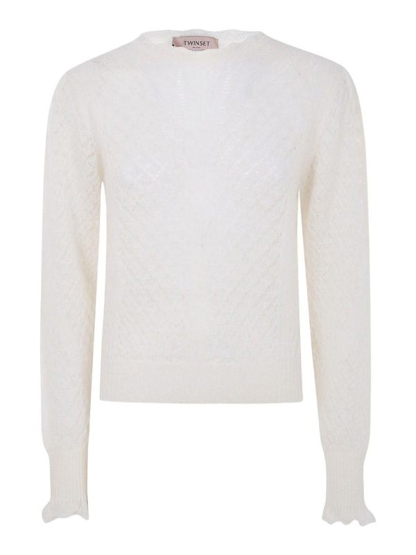 Twinset Pull Col Rond - Blanc