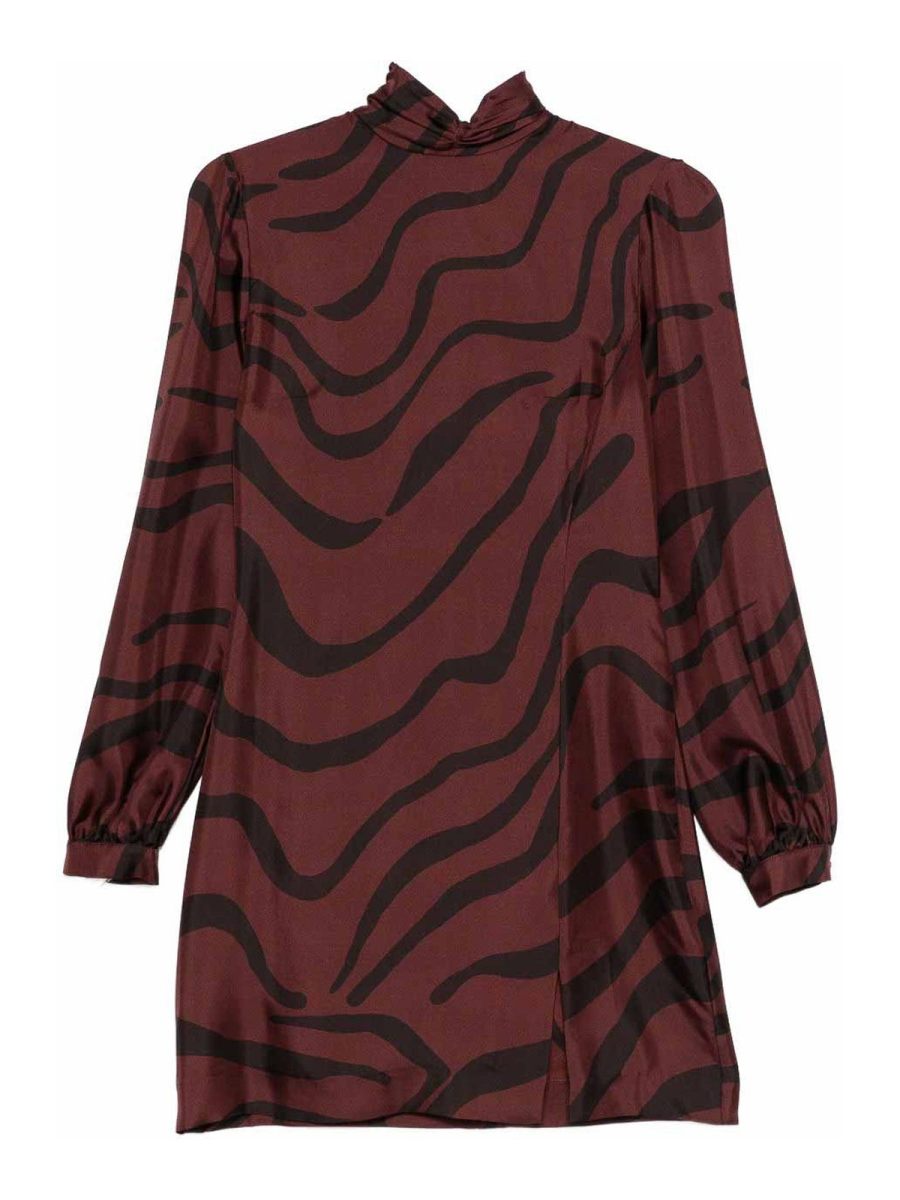 Raquel Diniz Robe Courte - Rouge Brun