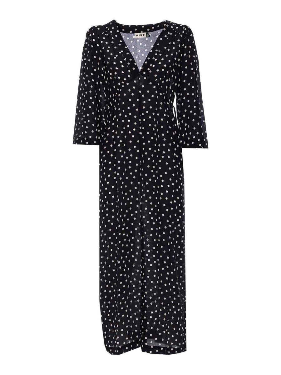 Rixo Robe Au Genou - Bleu