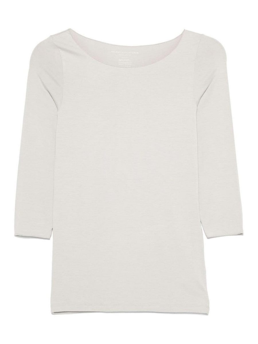 Majestic Filatures Pull Col Rond - Gris