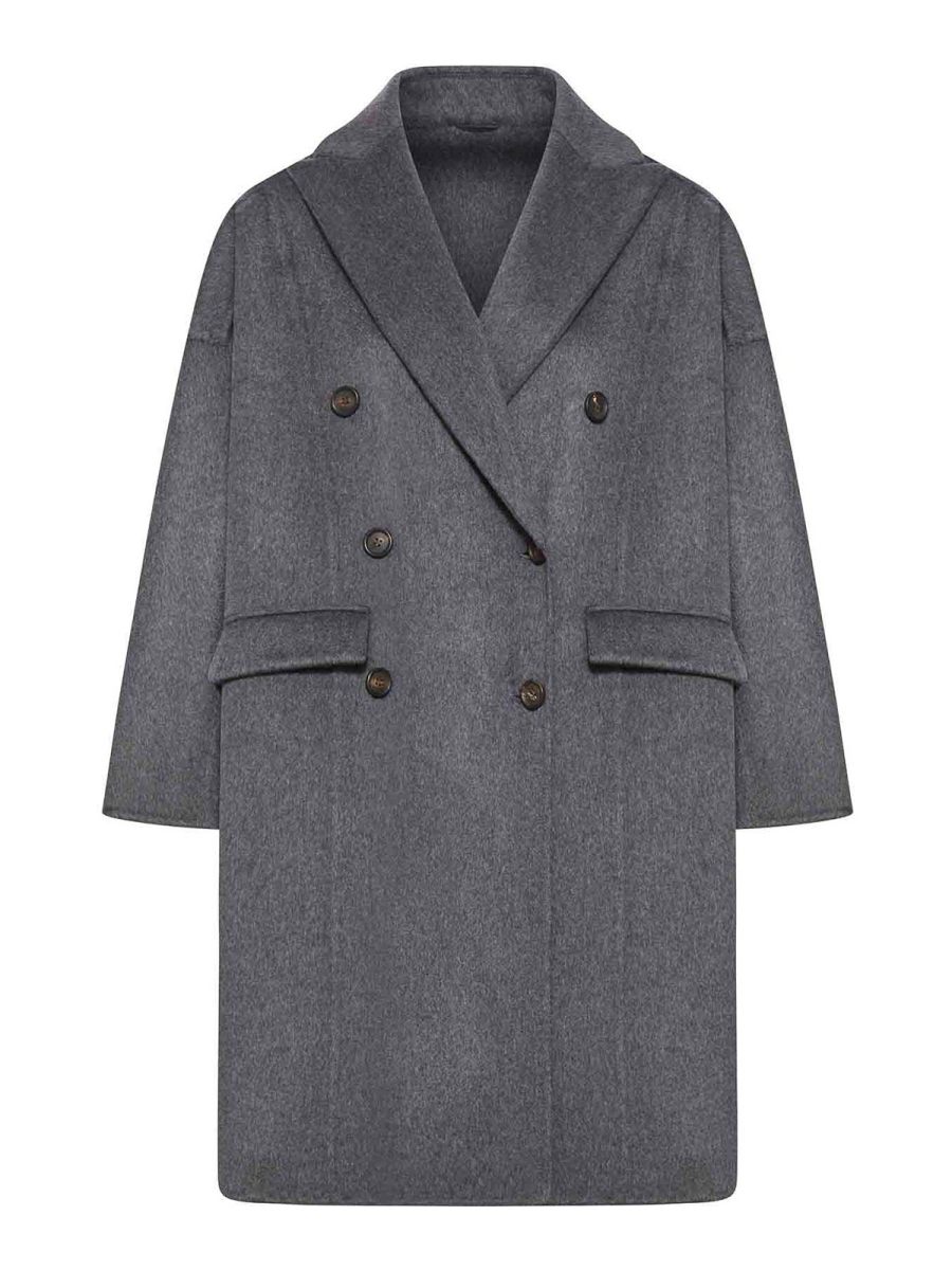 Brunello Cucinelli Manteau Court - Gris