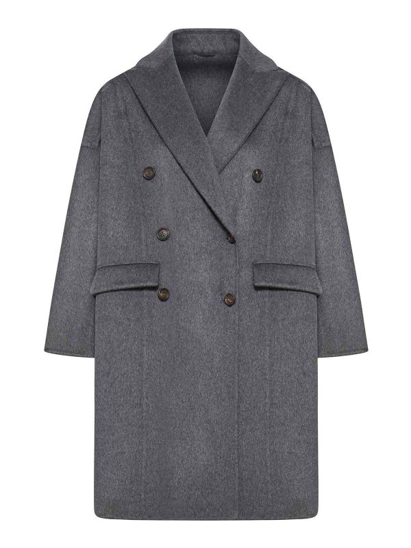 Brunello Cucinelli Manteau Court - Gris