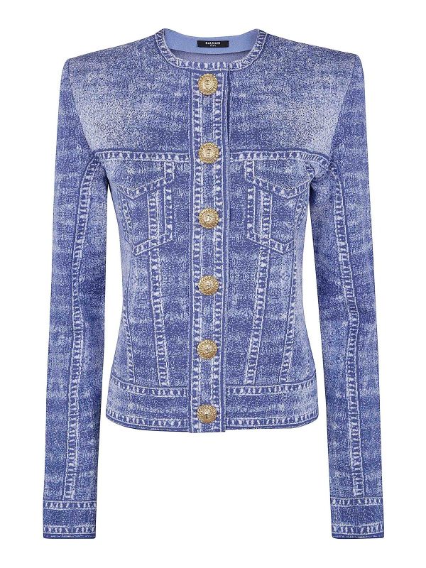 Balmain Cardigan - Bleu