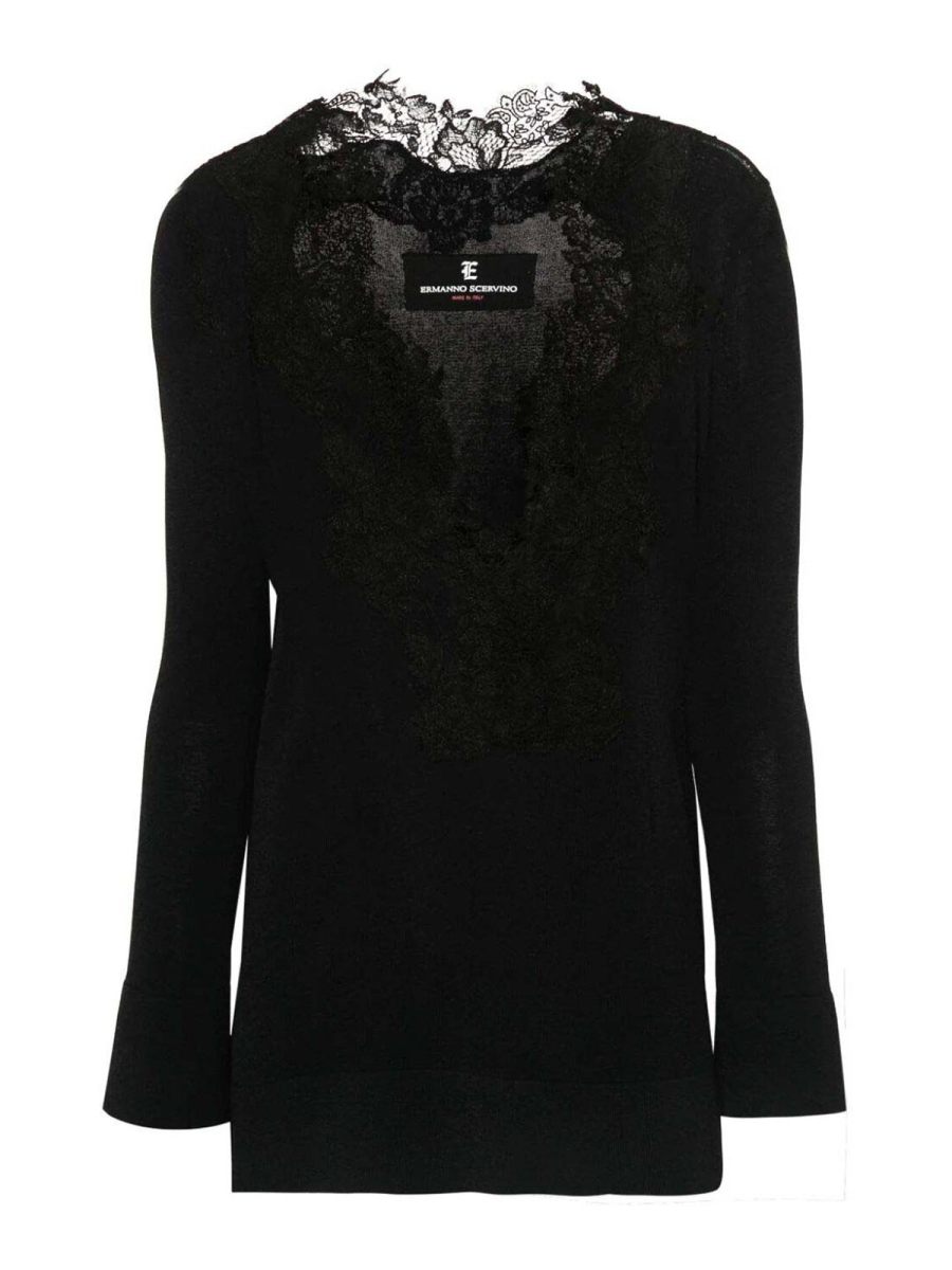 Ermanno Scervino Pull Col Rond - Noir