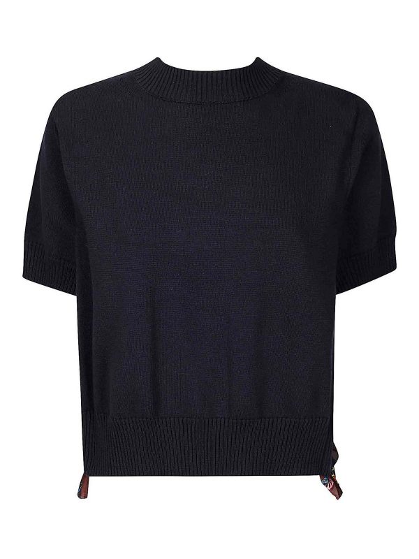 Sacai Pull Col Bateau - Rouge Brun