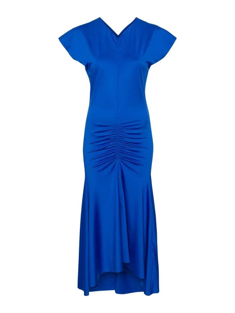 Victoria Beckham Robe Au Genou - Bleu