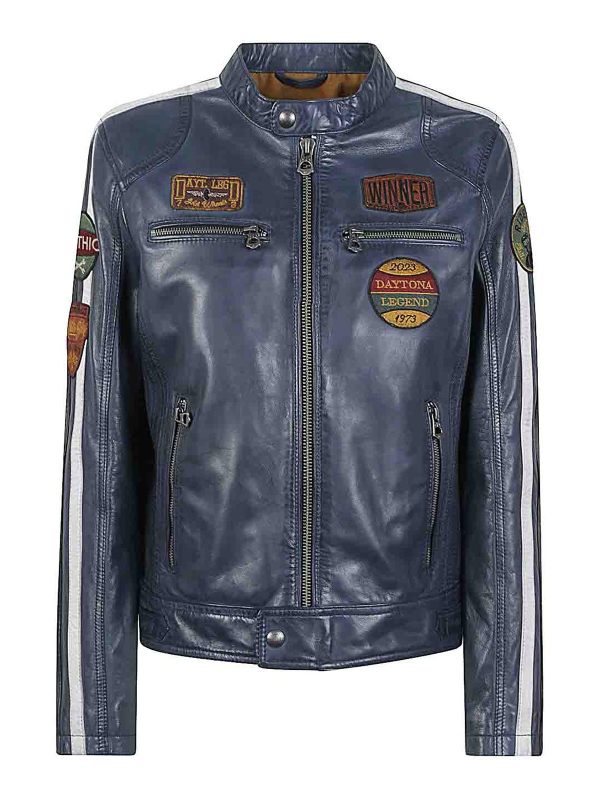 Daytona 73 Blouson En Cuir - Bleu