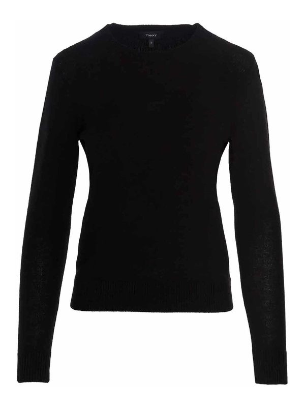Theory Pull Col Rond - Noir