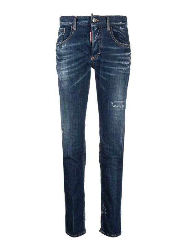 Dsquared2 Jean Droit - Foncé Délavé