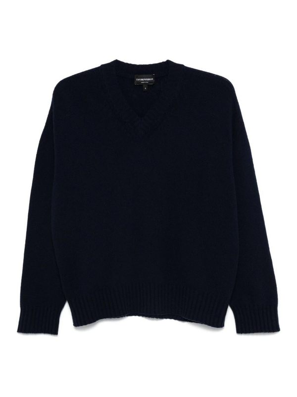 Emporio Armani Pull À Col V - Bleu
