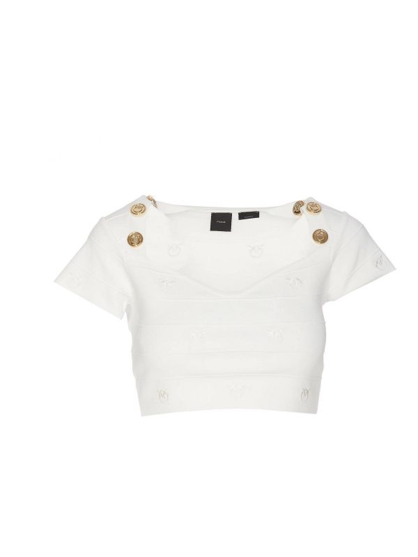 Pinko Pull Col Rond - Blanc