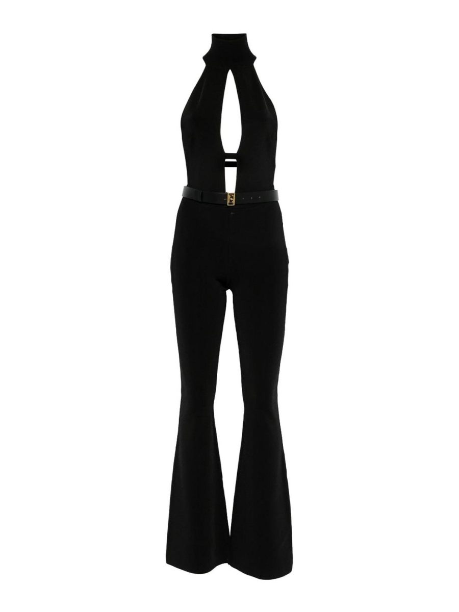 Elisabetta Franchi Jean Évasé - Noir