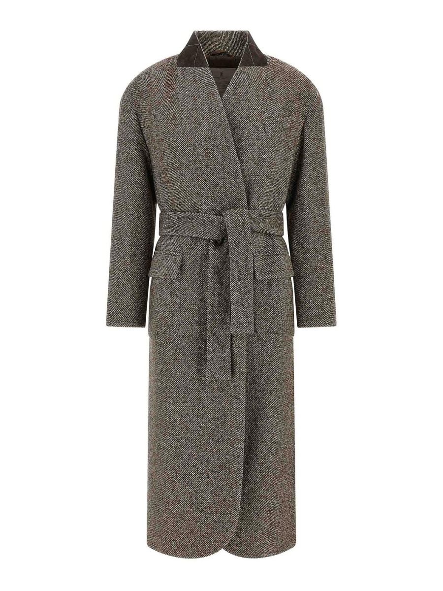 Brunello Cucinelli Manteau Court - Marron