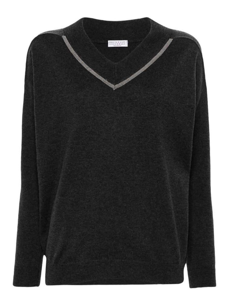 Brunello Cucinelli Pull À Col V - Noir