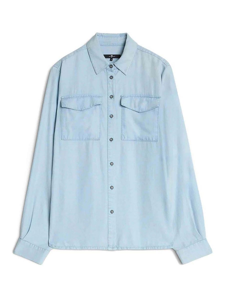 7 For All Mankind Chemise - Bleu