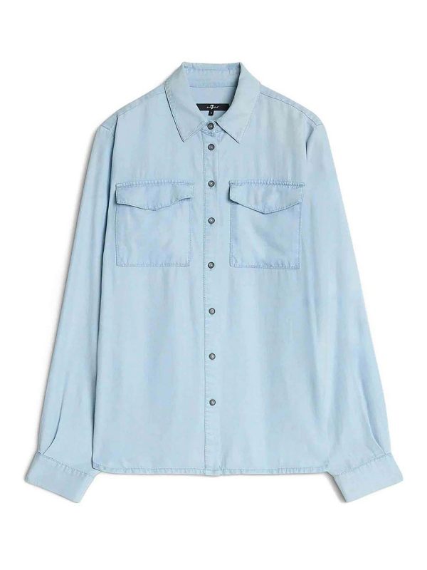 7 For All Mankind Chemise - Bleu