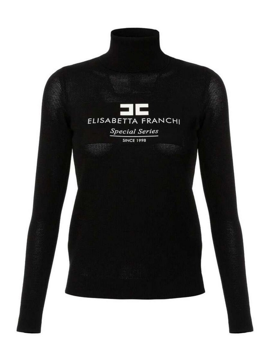 Elisabetta Franchi Pull Col Rond - Noir
