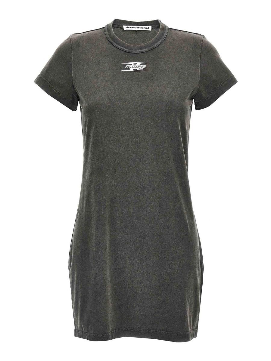 T By Alexander Wang Robe Au Genou - Gris
