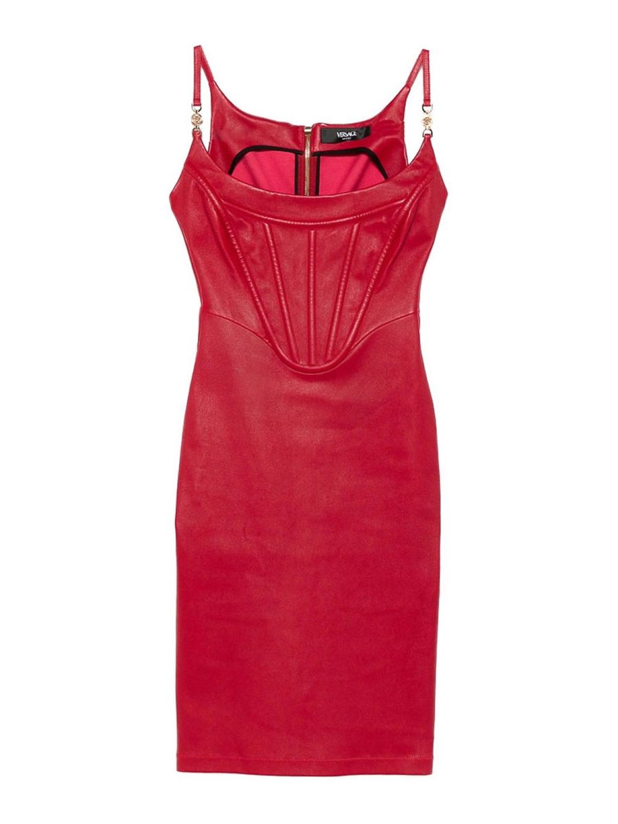 Versace Robe Au Genou - Rouge