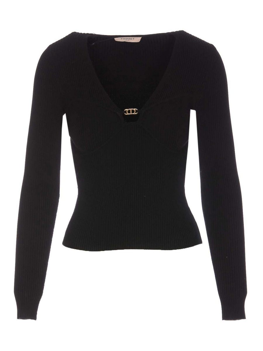 Twinset Pull Col Rond - Noir