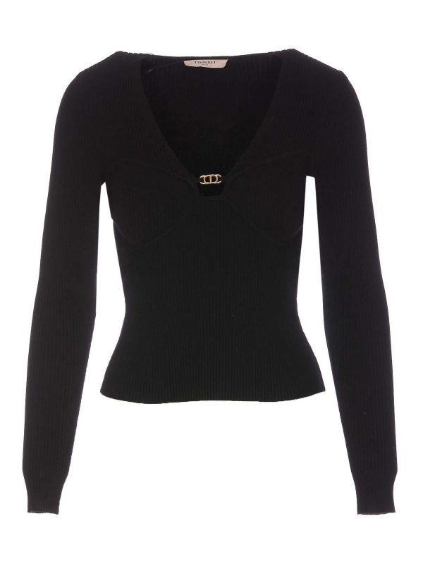 Twinset Pull Col Rond - Noir