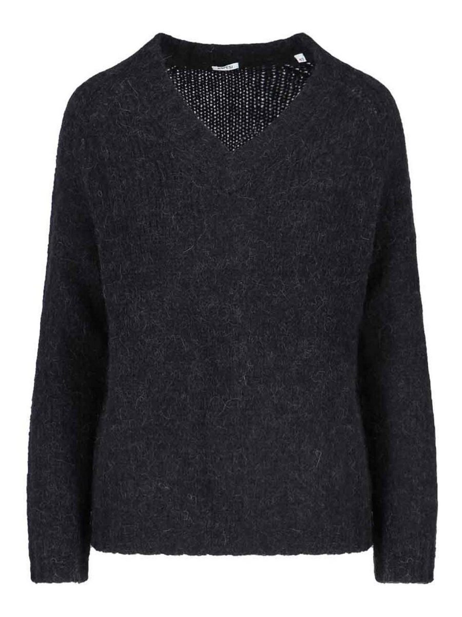 Aspesi Pull Col Rond - Noir