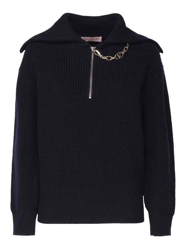 Valentino Garavani Pull Col Rond - Bleu