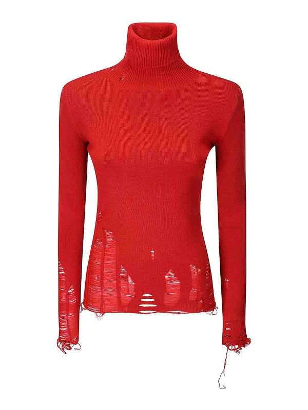 MM6 Maison Margiela Pull Col Bateau - Rouge