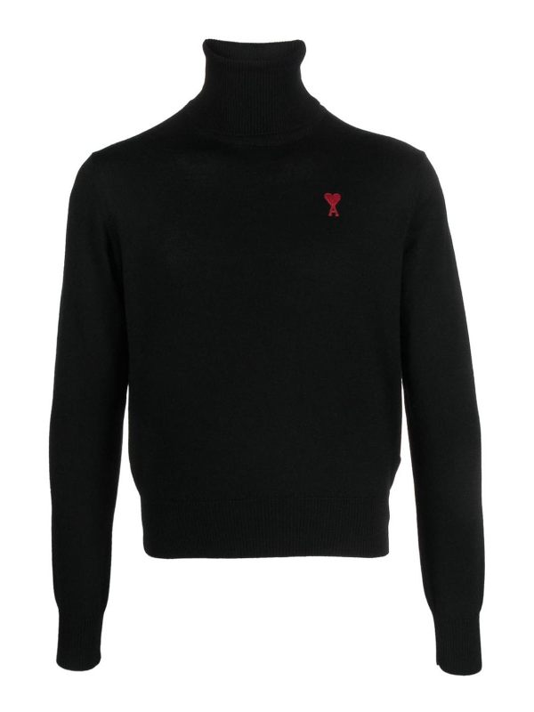 Ami Paris Pull Col Roulé - Noir