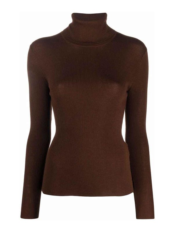 P. A.R. O.S. H. Pull Col Rond - Marron Foncé