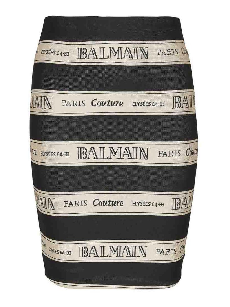 Balmain Jupe Midi - Noir